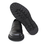 Mocassino in vitello spazzolato nero e fondo in gomma leggera 1204CNER 178 ROSSI 