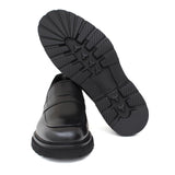 Mocassino in vitello spazzolato nero e fondo in gomma leggera 1204CNER 178 ROSSI 