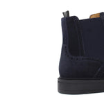 Beatles stile inglese in camoscio color blu  con fondo in gomma cucito blake 166PRHSBLU 218 ROSSI 