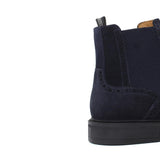 Beatles stile inglese in camoscio color blu  con fondo in gomma cucito blake 166PRHSBLU 218 ROSSI 