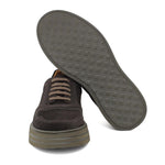 Sneakers in camosco ingrassato testa di moro e fondo in gomma leggera 1245CHSM 362 ROSSI 