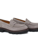 Mocassino donna stile ingegnere in suede color roccia e fondo in gomma leggera D212HSCLO 35 ROSSI 