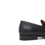 Mocassino con accessorio in vitello spazzolato testa di moro con fondo in cuoio antiscivolo 644MORSCTM 1129 ROSSI 