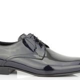 Derby in vernice blu con fondo cuoio 5560LVEPBLU 253 ROSSI 