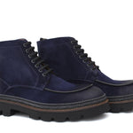 Stivaletto stringato in camoscio ingrassato navy e fondo in gomma leggera 119PRHSBLU 1063 ROSSI 