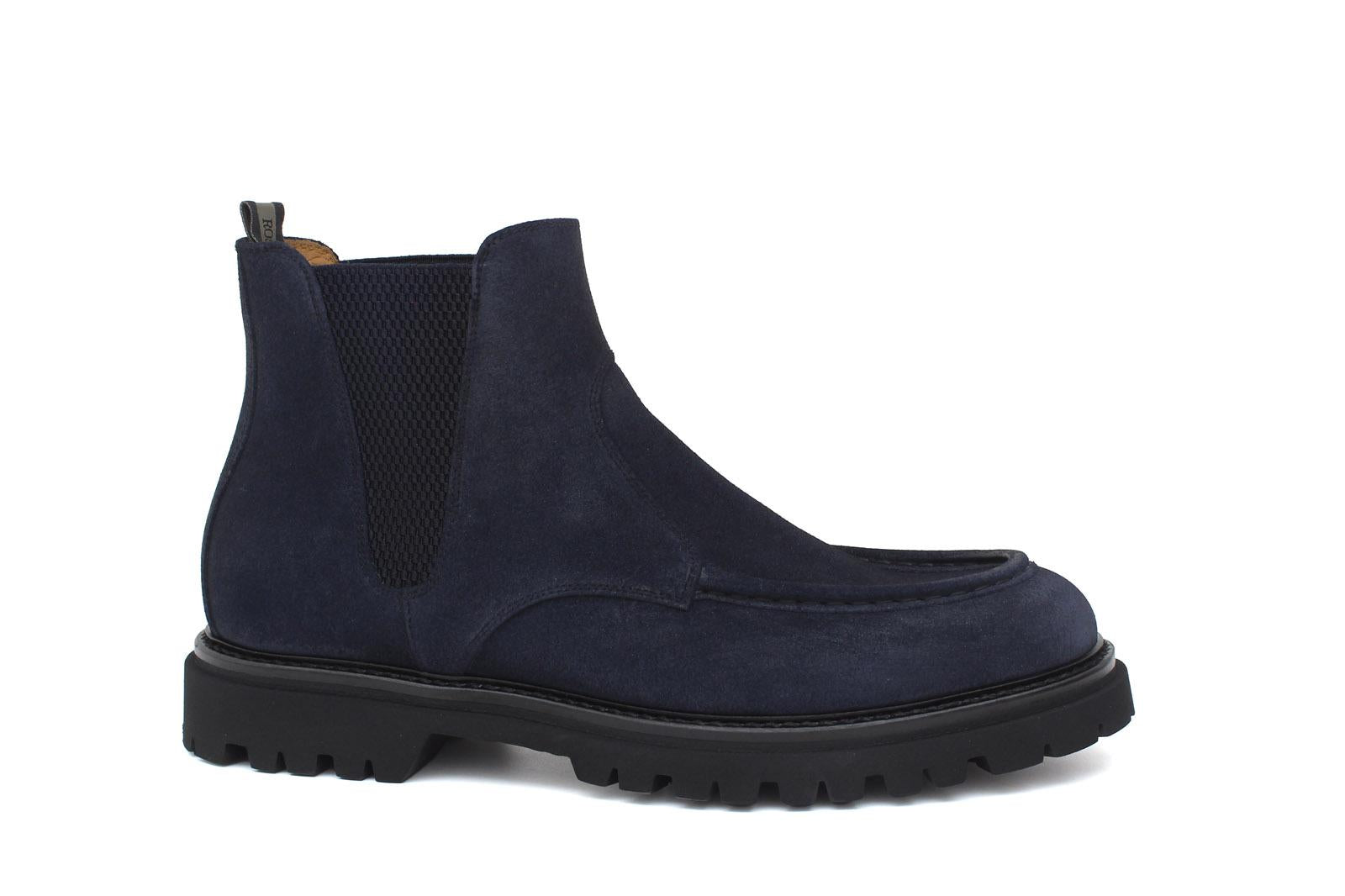 Stivaletto modello beatles in camoscio ingrassato blu e fondo in gomma leggera 881PHSSBC 128 ROSSI 