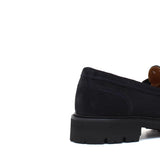 Mocassino donna stile ingegnere in suede blu e fondo in gomma leggera D212HSSBLU 7 ROSSI 