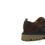 Derby  in camoscio ingrassato testa di moro, riporto in caucciù con fondo in gomma leggera 412HSQ 1046 ROSSI 