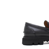 Mocassino College  in vitello spazzolato  nero e fondo in gomma leggera 5316RCALN 314 ROSSI 