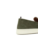 Slip on in camoscio traforata verdone con fondo in gomma 1055FLOG 160 ROSSI 