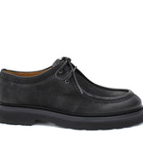 Stringata modello ingegnere in vitello nabuk nero e fondo in gomma leggero 1252REN 1087 ROSSI 