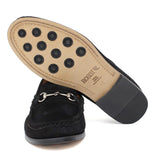 Mocassino tubolare in camoscio nero con fondo in cuoio antiscivolo cucito blake 9660CFLNE 30 ROSSI 