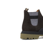 Beatles con elastico bicolore, tomaia in camoscio ingrassato testa di moro e riporto in caucciù con fondo gomma leggero 414PEBHM 1079 ROSSI 