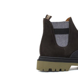 Beatles con elastico bicolore, tomaia in camoscio ingrassato testa di moro e riporto in caucciù con fondo gomma leggero 414PEBHM 1079 ROSSI 