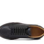 Sneakers in vitello morbido nero con fondo in gomma 643LPNE 1061 ROSSI 