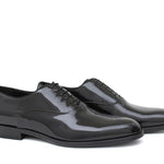 Francesina in vernice nero con fondo in cuoio 607VNER 1025 ROSSI 