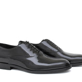 Francesina in vernice nero con fondo in cuoio 607VNER 1025 ROSSI 