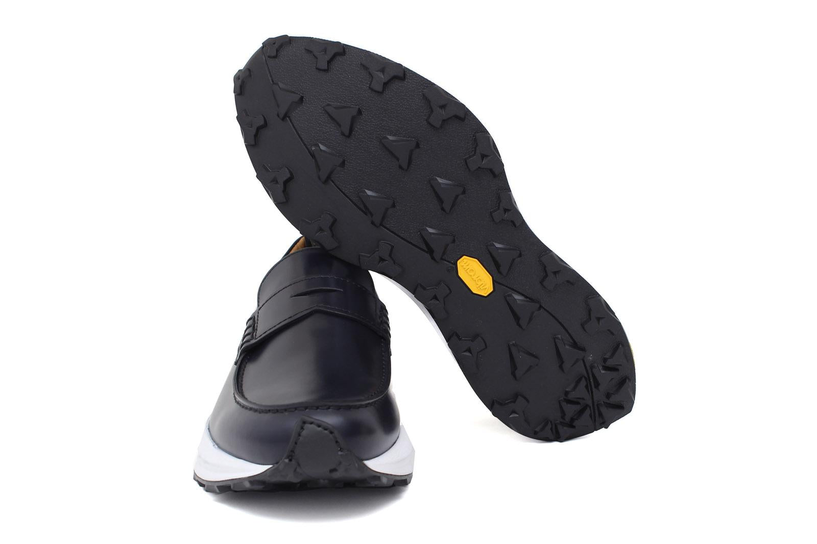 Mocassino sportivo in vitello spazzolato blu con fondo vibram leggero 277CB 20 ROSSI 