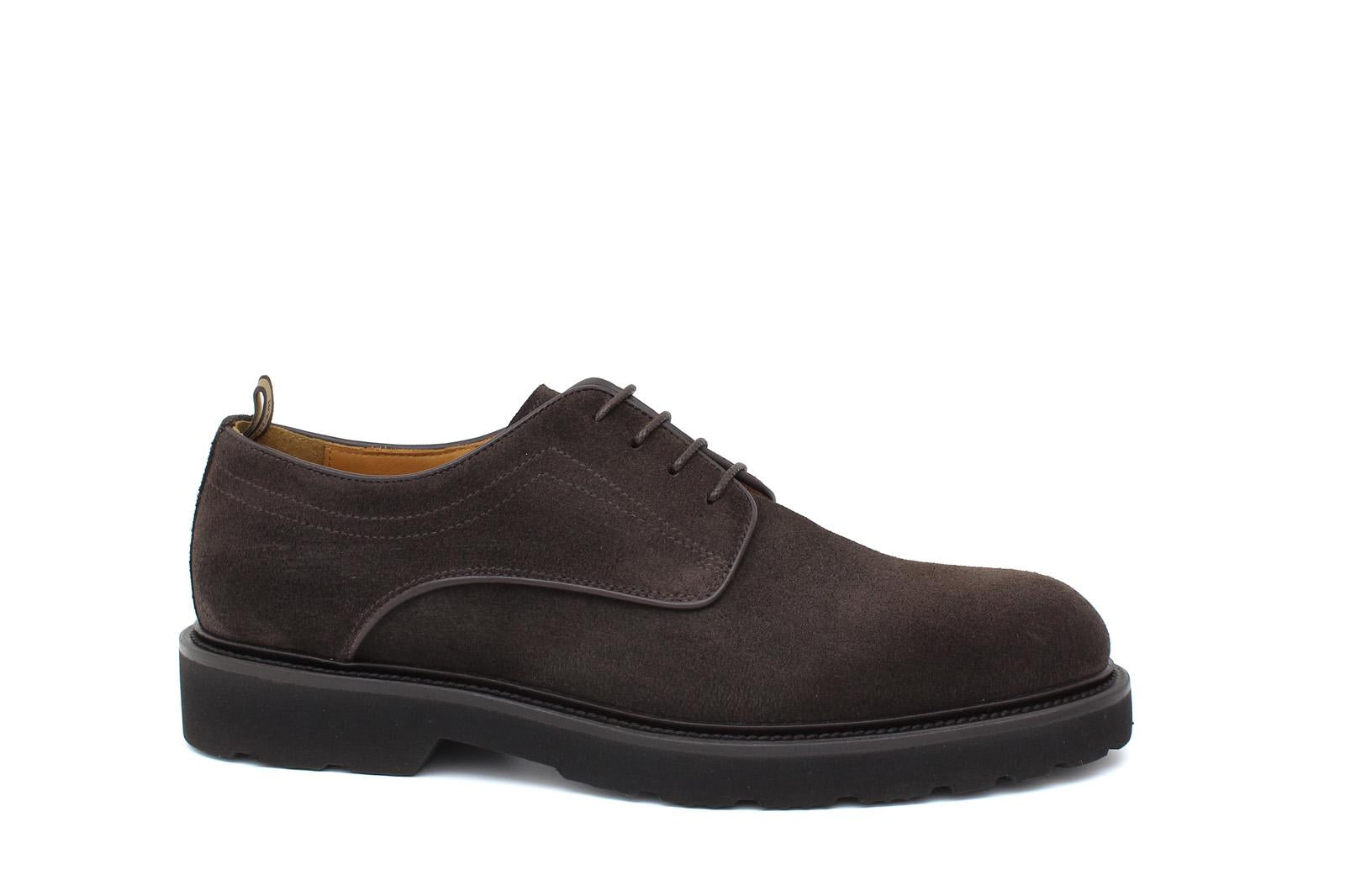 Derby in suede testa di moro  con fondo in gomma leggera 1279CHSMO 220 ROSSI 