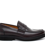 Mocassino College stile inglese  in vitello spazzolato bordò e fondo in gomma leggera 5316CALBOR 290 ROSSI 
