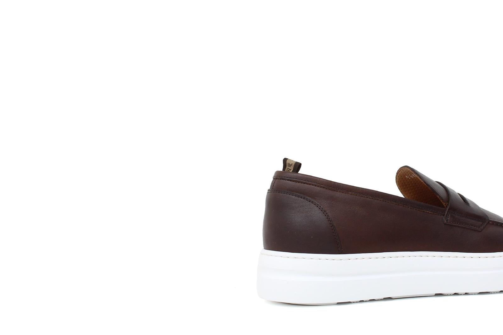 Slip on in vitello naturale marrone sfumato con fondo in gomma leggera 9688DIXCA 207 ROSSI 