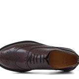 Derby donna stile inglese in vitello spazzolato prugna e fondo in gomma cucito D216GCPBO 20 ROSSI 