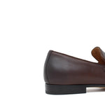 Mocassino con accessorio a sacchetto intero in vitello naturale marrone sfumato con fondo cuoio antiscivolo 269PDCAS 261 ROSSI 