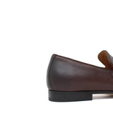 Mocassino con accessorio a sacchetto intero in vitello naturale marrone sfumato con fondo cuoio antiscivolo 269PDCAS 261 ROSSI 