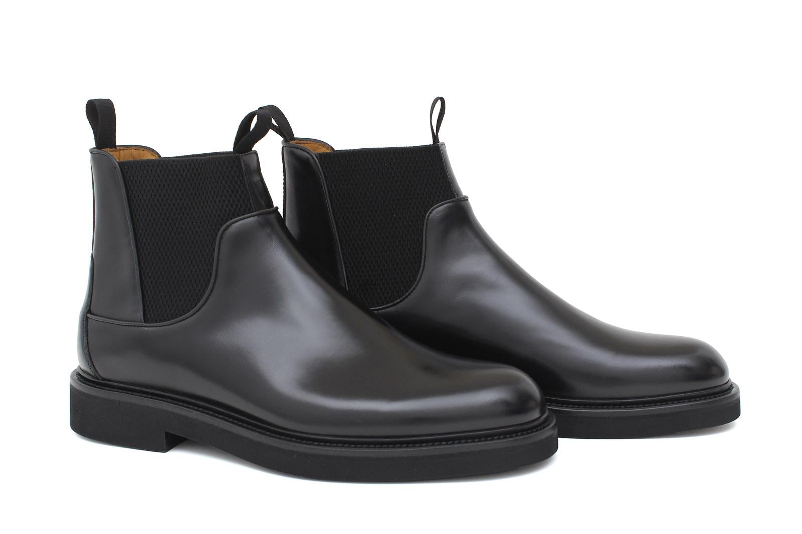 Stivaletto modello beatles in vitello spazzolato semilucido nero con fondo in gomma leggera 1281PCANER 1116 ROSSI 