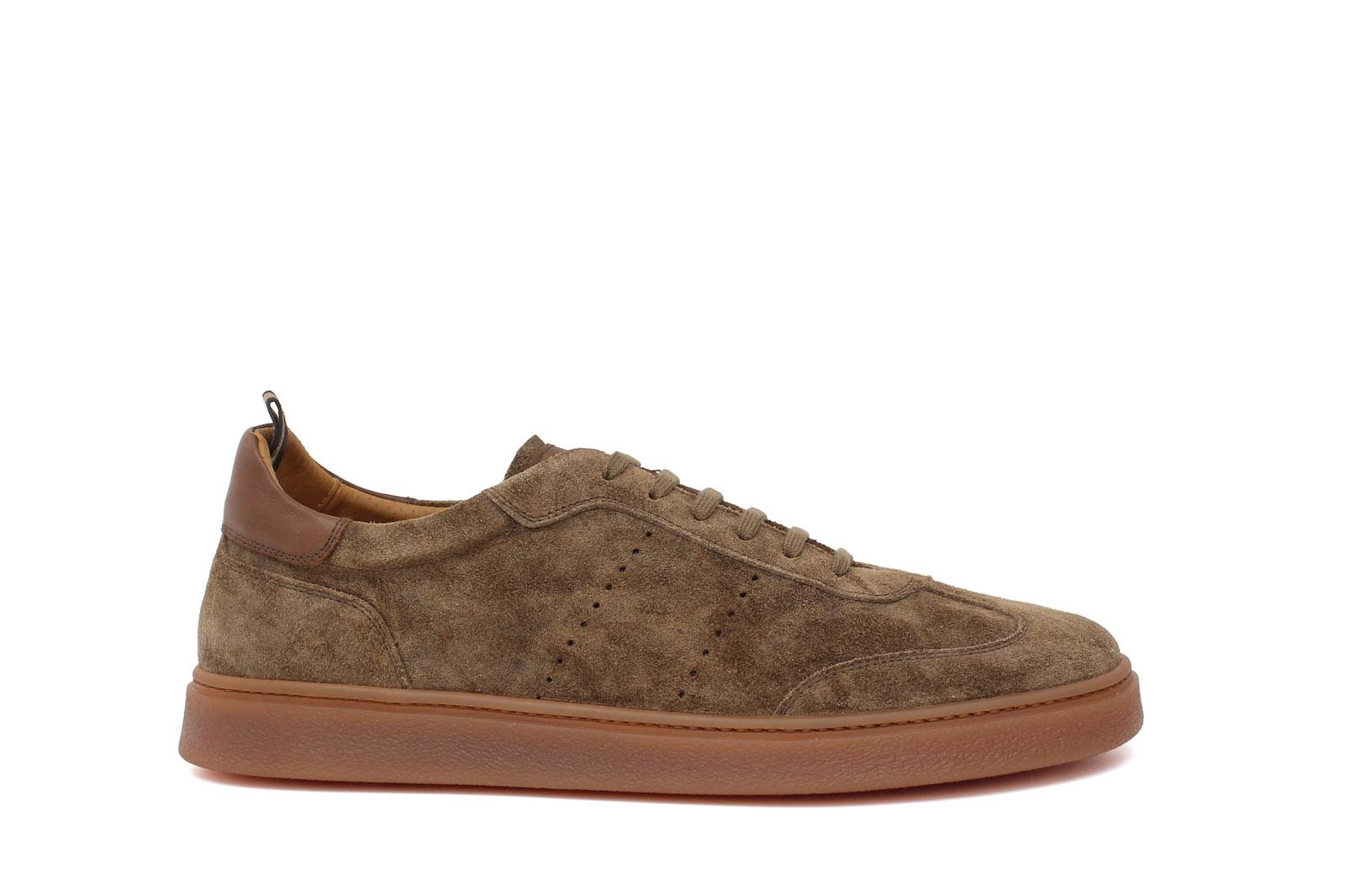 Sneaker in camoscio lavato marrone con  fondo in gomma 272TFAR 297 ROSSI 