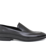 Mocassino in vitello spazzolato lucido colore nero con fondo in cuoio 1452TN 200 ROSSI 