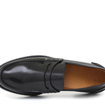 Mocassino College stile inglese in vitello spazzolato nero e fondo gomma 5316GCANE 349 ROSSI 