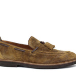 Mocassino in camoscio lavato color cuoio con fondo in gomma porosa leggera 9624TSE 300 ROSSI 
