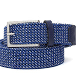 Cinta h 35 in intreccio elasticizzato bicolore azzurro/grigio con fibbia in nichel satinato F0477NKSEBB 16 ROSSI 
