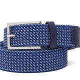 Cinta h 35 in intreccio elasticizzato bicolore azzurro/grigio con fibbia in nichel satinato F0477NKSEBB 16 ROSSI 