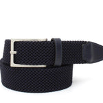 Cinta h 35 in intreccio elasticizzato blu scuro  con fibbia in nichel satinato F0477NKSEBLU 39 ROSSI 