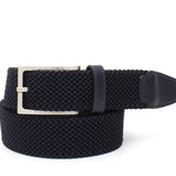 Cinta h 35 in intreccio elasticizzato blu scuro  con fibbia in nichel satinato F0477NKSEBLU 39 ROSSI 