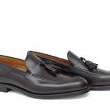 Mocassino sfoderato con mappine in vitello spazzolato t.moro con fondo in cuoio antiscivolo cucito blake 7637CHETM 480 ROSSI 