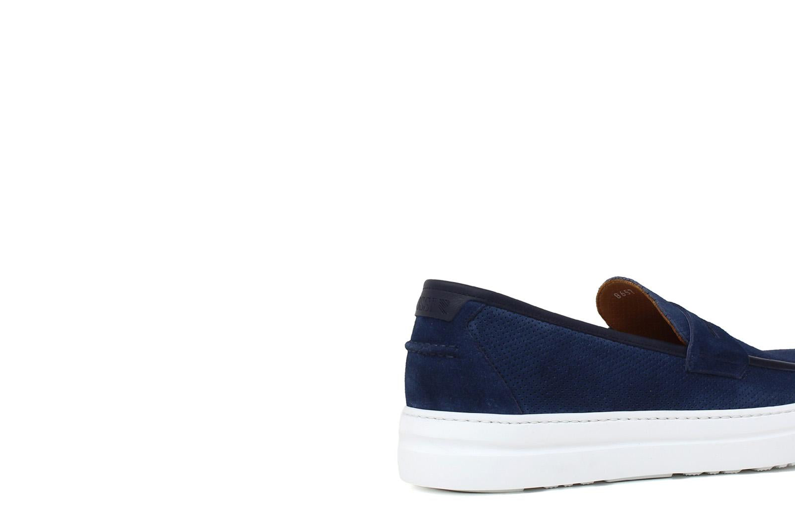 Slip on in camoscio traforato colore navy e fondo in gomma leggera 8657FOLTR 1004 ROSSI 