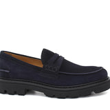 Mocassino College  in camoscio blu e fondo in gomma leggera 5316RHSBLU 45 ROSSI 