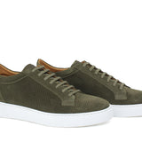 Sneaker in camoscio traforato color verde e fondo in gomma leggera 326FAVER 277  UN ROSSI 