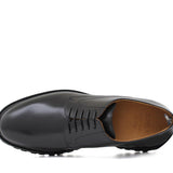 Derby liscio in vitello spazzolato nero con fondo in gomma leggera 455CNE 183 ROSSI 