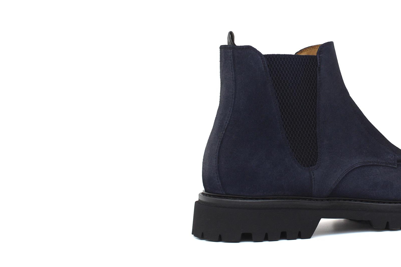 Stivaletto modello beatles in camoscio ingrassato blu e fondo in gomma leggera 881PHSSBC 128 ROSSI 