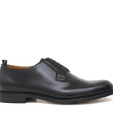 Derby in vitello spazzolato nero con fondo in cuoio antiscivolo 8699F202CN 97 ROSSI 