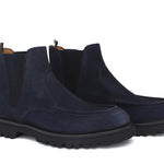 Stivaletto modello beatles in camoscio ingrassato blu e fondo in gomma leggera 881PHSSBC 128 ROSSI 
