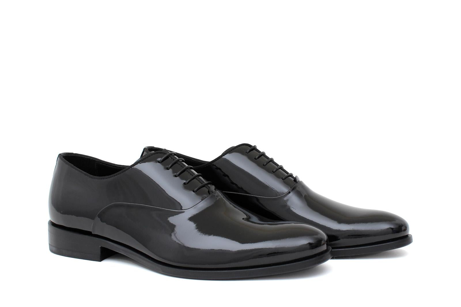 Francesina in vernice nero con fondo in cuoio 7607VN 87 ROSSI 