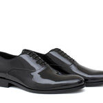 Francesina in vernice nero con fondo in cuoio 7607VN 87 ROSSI 
