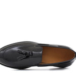 Mocassino sfoderato con mappine in vitello spazzolato nero con fondo in gomma leggera 7637CHNE 999 ROSSI 