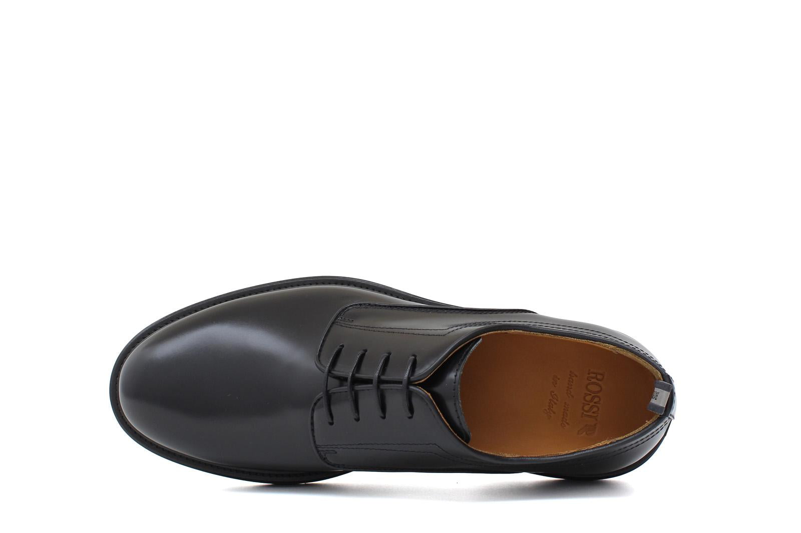 Derby in vitello spazzolato nero con fondo in gomma leggera 1279CALNE 297 ROSSI 