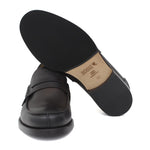 Mocassino College stile inglese in vitello naturale testa di moro con  fondo cuoio mezza gomma 5316CSMOK 212 ROSSI 